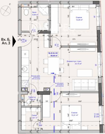 Тристаен апартамент, София, Лагера, 686906, Снимка 1