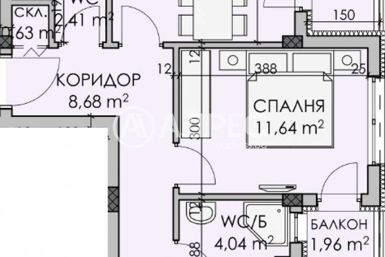 Тристаен апартамент, Бургас, Мадика, 680909, Снимка 3