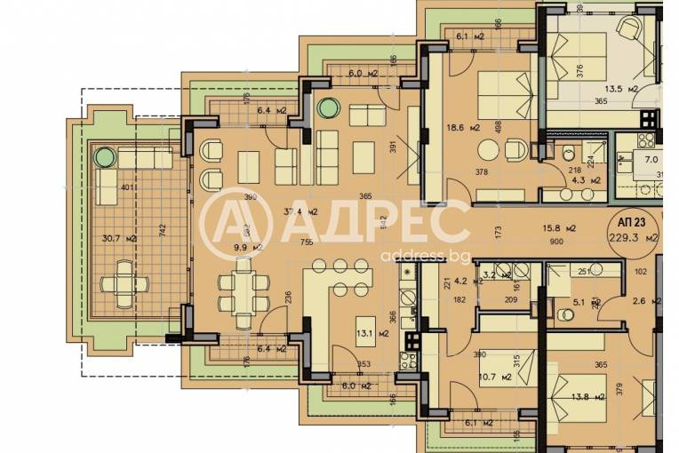 Многостаен апартамент, София, Горна Баня, 682909, Снимка 3
