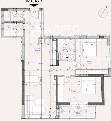 Тристаен апартамент, София, Лагера, 686910, Снимка 1