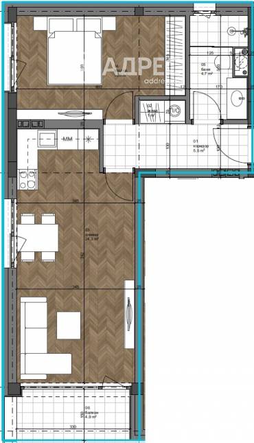 Двустаен апартамент, Варна, к.к. Св.Св. Константин и Елена, 657911, Снимка 1