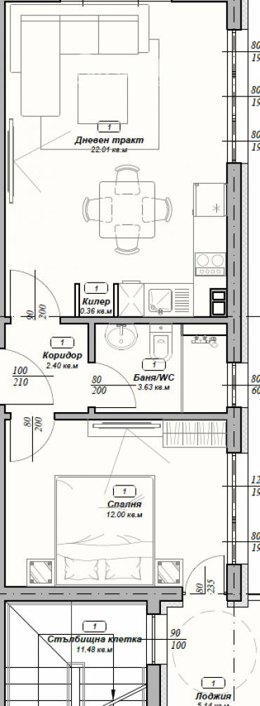 Двустаен апартамент, Варна, Трошево, 683911, Снимка 1