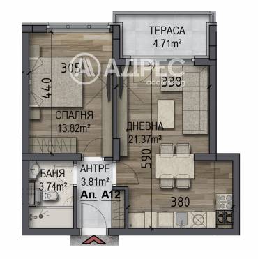 Двустаен апартамент, София, Овча купел, 701913, Снимка 1