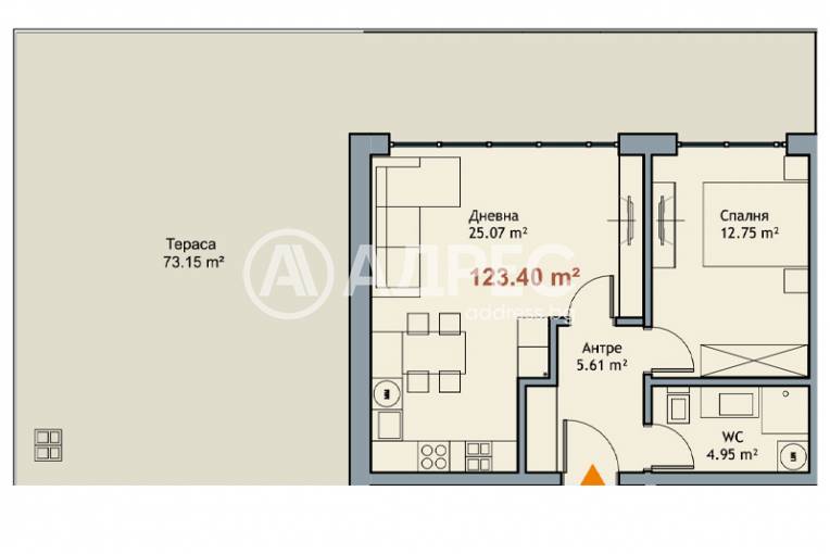 Двустаен апартамент, Варна, к.к. Чайка, 661915, Снимка 4