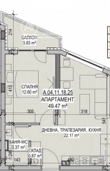 Двустаен апартамент, Стара Загора, Казански, 601919, Снимка 1