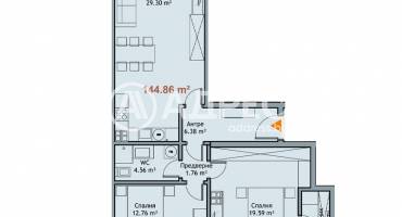 Тристаен апартамент, Варна, к.к. Чайка, 661923, Снимка 4