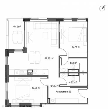 Тристаен апартамент, София, Манастирски ливади - изток, 651934, Снимка 1