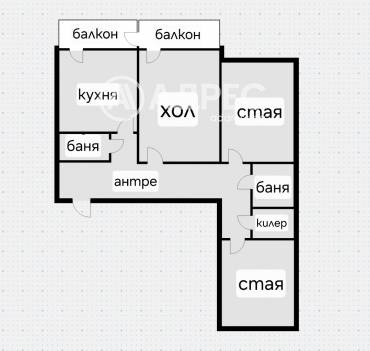 Тристаен апартамент, София, Суха река, 690934, Снимка 1