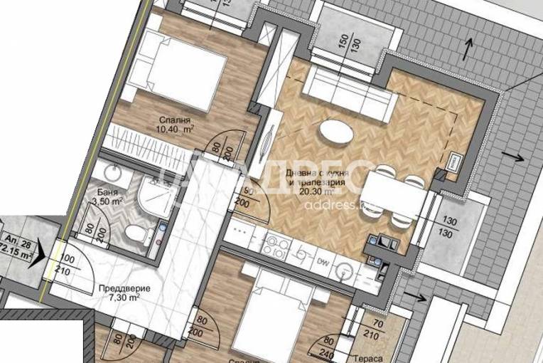 Тристаен апартамент, София, Овча купел, 692935, Снимка 1