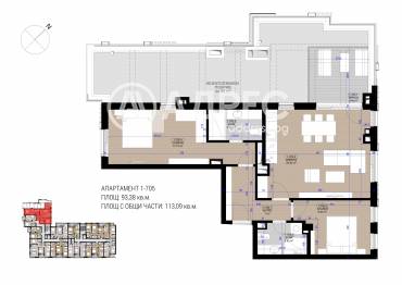 Тристаен апартамент, София, Полигона, 644936, Снимка 1