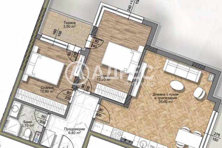 Тристаен апартамент, София, Овча купел, 692937, Снимка 1