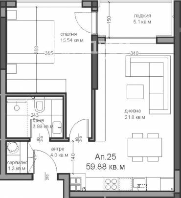 Двустаен апартамент, Варна, Аспарухово, 639938, Снимка 1