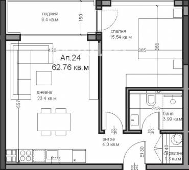 Двустаен апартамент, Варна, Аспарухово, 639940, Снимка 1