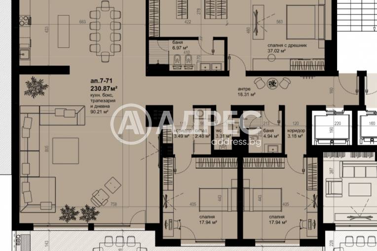 Многостаен апартамент, Бургас, Изгрев, 671941, Снимка 1