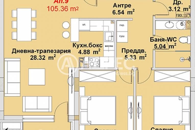 Тристаен апартамент, София, м-т Гърдова глава, 683944, Снимка 1