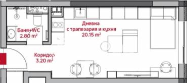 Едностаен апартамент, София, Център, 668947, Снимка 1