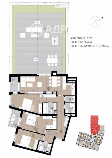 Многостаен апартамент, София, Полигона, 644948, Снимка 1