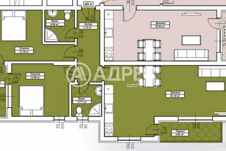 Тристаен апартамент, Благоевград, Освобождение, 671948, Снимка 1