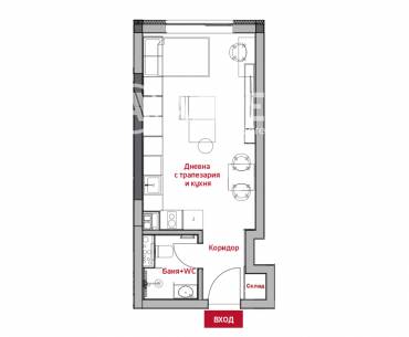 Едностаен апартамент, София, Център, 668951, Снимка 1