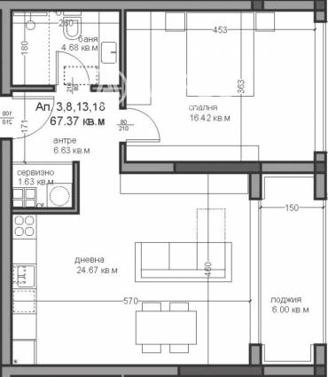 Двустаен апартамент, Варна, Аспарухово, 639954, Снимка 1