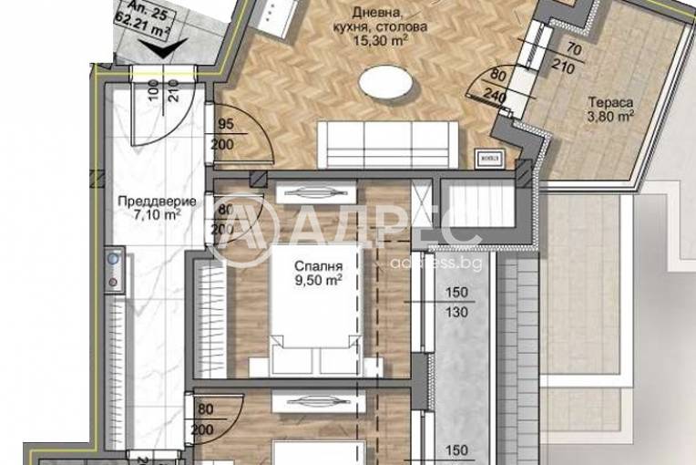 Тристаен апартамент, София, Овча купел, 692954, Снимка 2