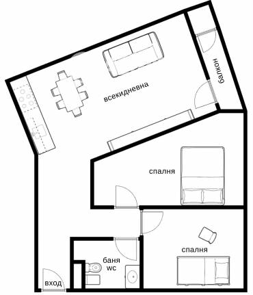 Тристаен апартамент, София, Витоша, 677955, Снимка 1