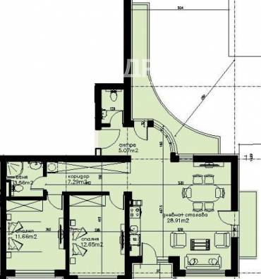 Тристаен апартамент, София, Оборище, 654956, Снимка 1