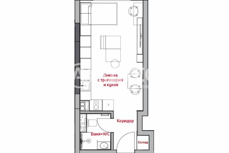 Едностаен апартамент, София, Център, 668956, Снимка 2