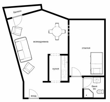 Двустаен апартамент, София, Витоша, 677956, Снимка 1