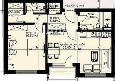 Двустаен апартамент, София, Оборище, 654957, Снимка 1