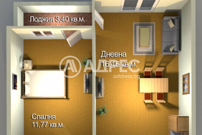 Двустаен апартамент, Бургас, Меден рудник - зона А, 552959, Снимка 1