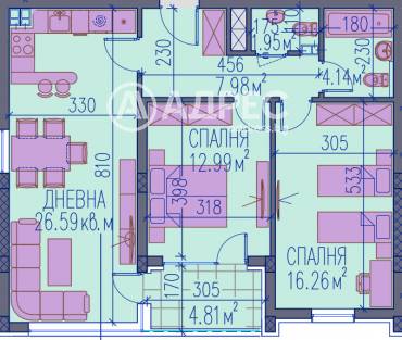 Тристаен апартамент, Пловдив, Тракия, 680962, Снимка 1