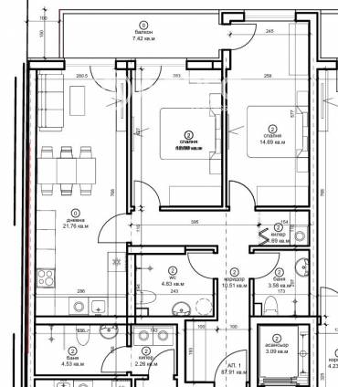 Тристаен апартамент, Варна, Окръжна болница, 683963, Снимка 1