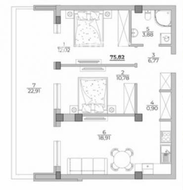 Тристаен апартамент, Варна, к.к. Чайка, 672964, Снимка 1