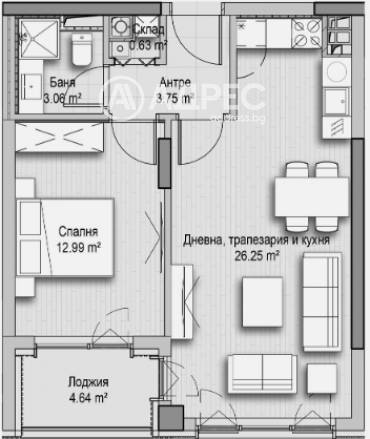 Двустаен апартамент, София, Витоша, 638969, Снимка 2