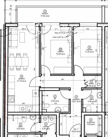 Тристаен апартамент, Варна, Окръжна болница, 683974, Снимка 1