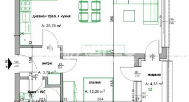 Двустаен апартамент, Бургас, Мадика, 688974, Снимка 2