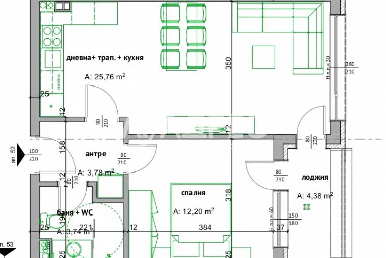 Двустаен апартамент, Бургас, Мадика, 688974, Снимка 2