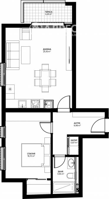 Двустаен апартамент, Стара Загора, Казански, 477977, Снимка 1