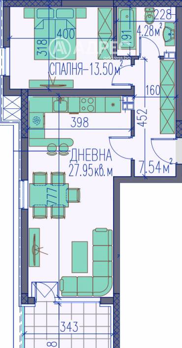 Двустаен апартамент, Пловдив, Тракия, 680977, Снимка 1