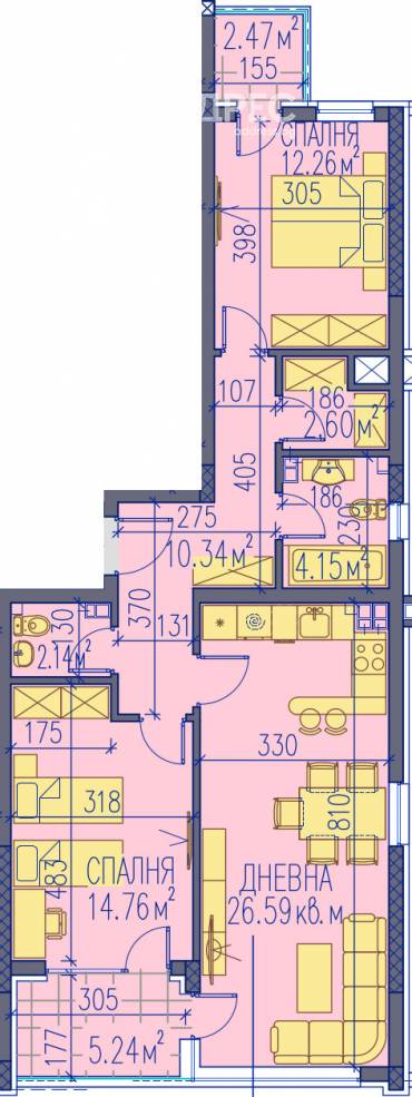 Тристаен апартамент, Пловдив, Тракия, 680978, Снимка 1