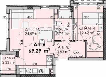 Двустаен апартамент, Бургас, Мадика, 677979, Снимка 1