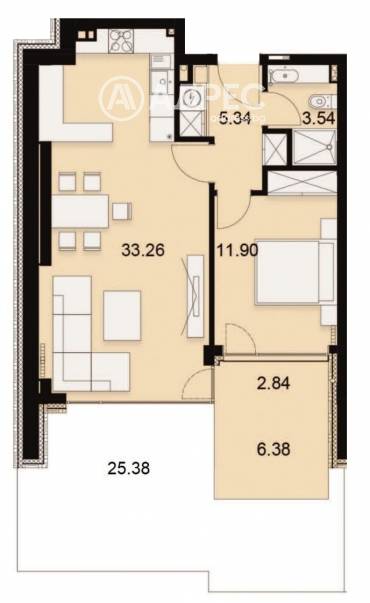 Двустаен апартамент, София, Симеоново, 651988, Снимка 1