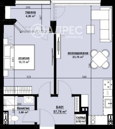 Двустаен апартамент, Бургас, Хоризонт, 662988, Снимка 1