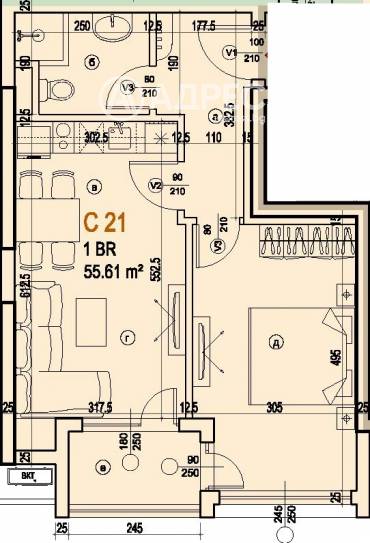 Двустаен апартамент, София, Манастирски ливади - изток, 670988, Снимка 1