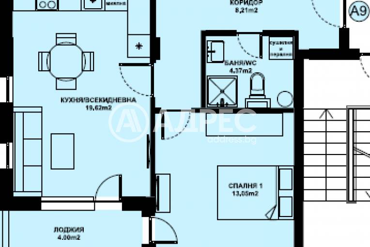 Двустаен апартамент, Благоевград, Изгрев, 673993, Снимка 1