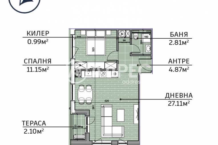 Двустаен апартамент, Варна, Възраждане 1, 691994, Снимка 4