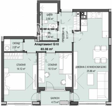 Тристаен апартамент, София, Кръстова вада, 665995, Снимка 1