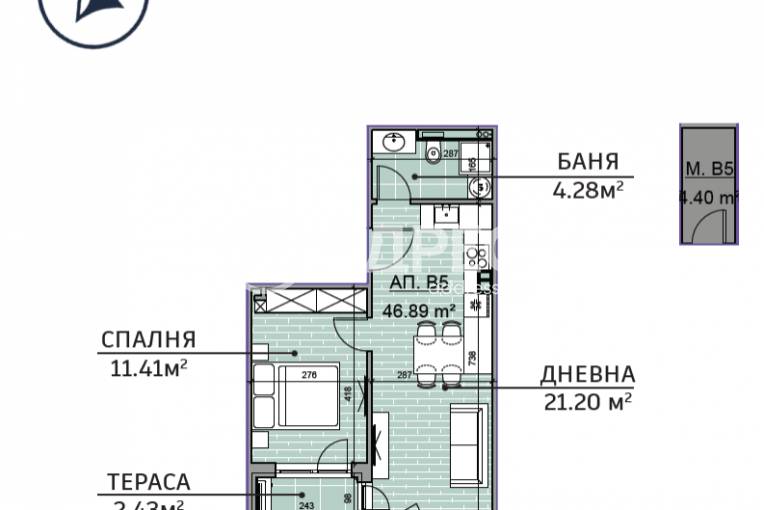 Двустаен апартамент, Варна, Възраждане 1, 691995, Снимка 1