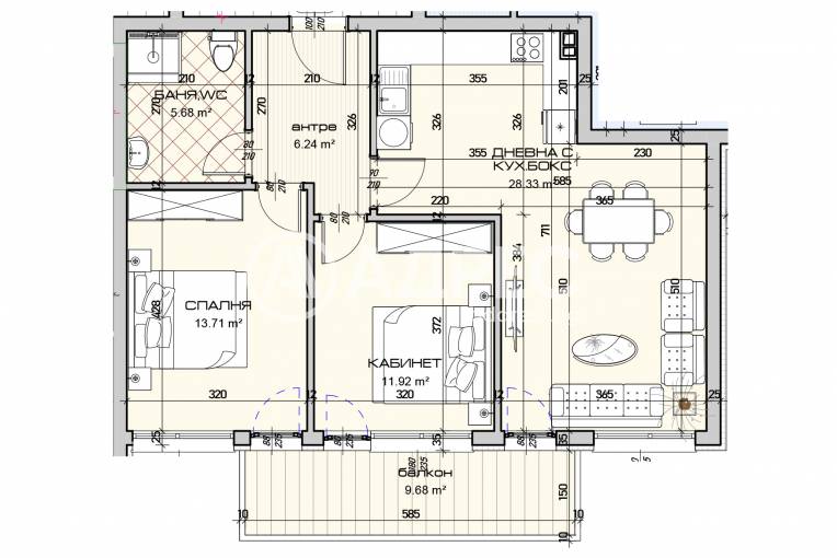 Тристаен апартамент, Варна, Виница, 685997, Снимка 2